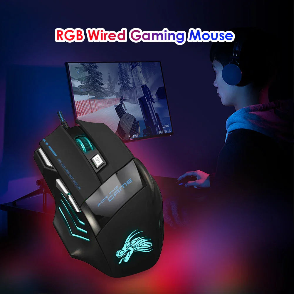 Usb Wired Gaming Mouse 7 Button Backlit Ergonomic Comfort - Tophatter Daily Deals