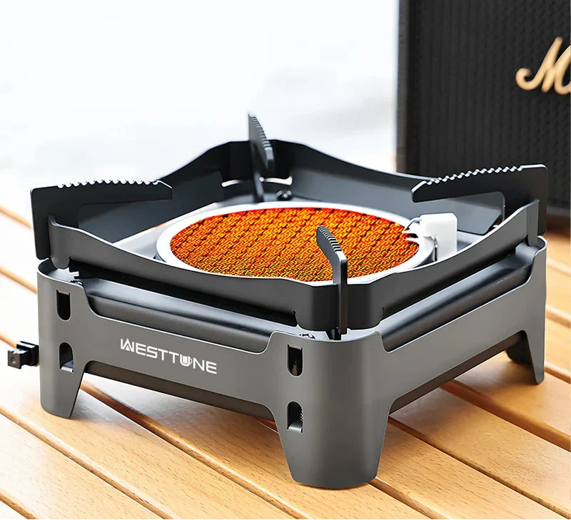 3600W Camping Infrared Gas Stove Grey Camp Cooking - Tophatter Daily Deals
