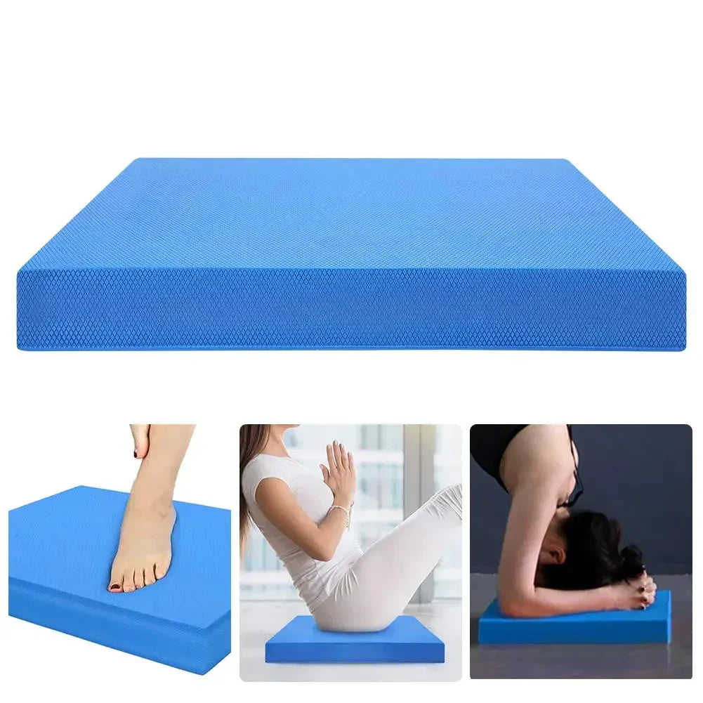 High-Density TPE Balance Pad Non-Slip Foam Cushion Blue Yoga & Pilates Mats - Tophatter Daily Deals