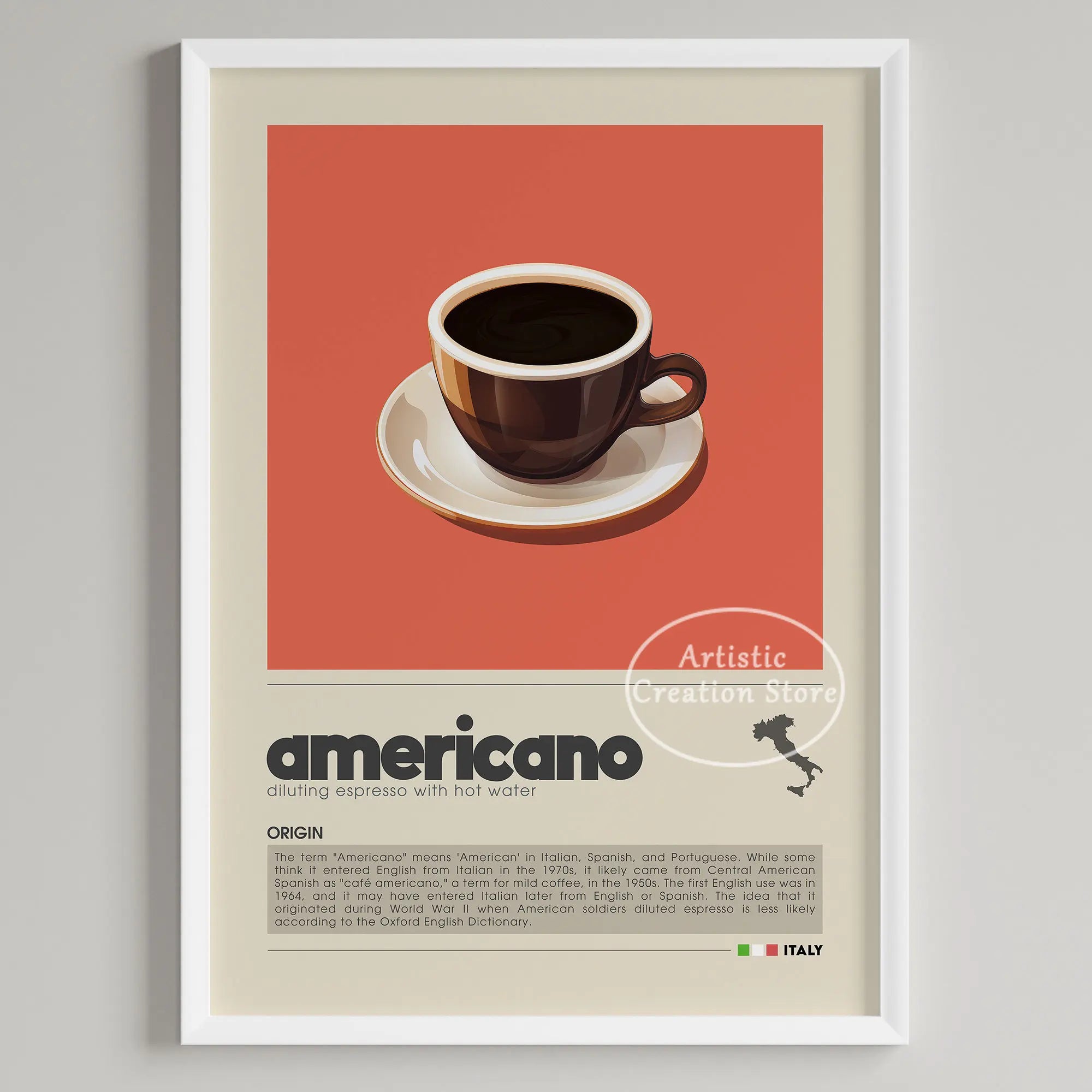 Coffee Wall Art Six Panel Minimalist Kitchen Cafe Decor 11 - Tophatter Daily Deals