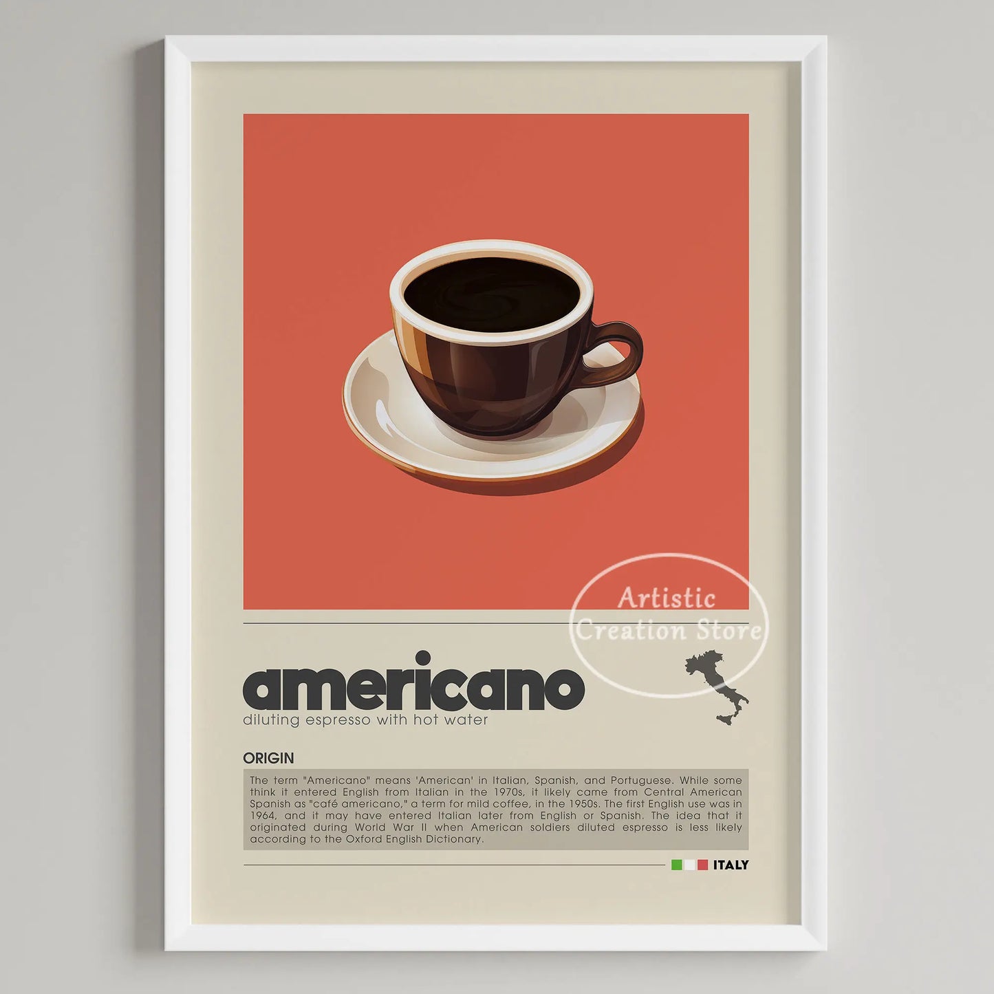 Coffee Wall Art Six Panel Minimalist Kitchen Cafe Decor 11 - Tophatter Daily Deals