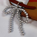 Beaded Pearl Bow Keychain Y2K Bag Charm Cute Gift Accessory Sliver Color - Tophatter Daily Deals