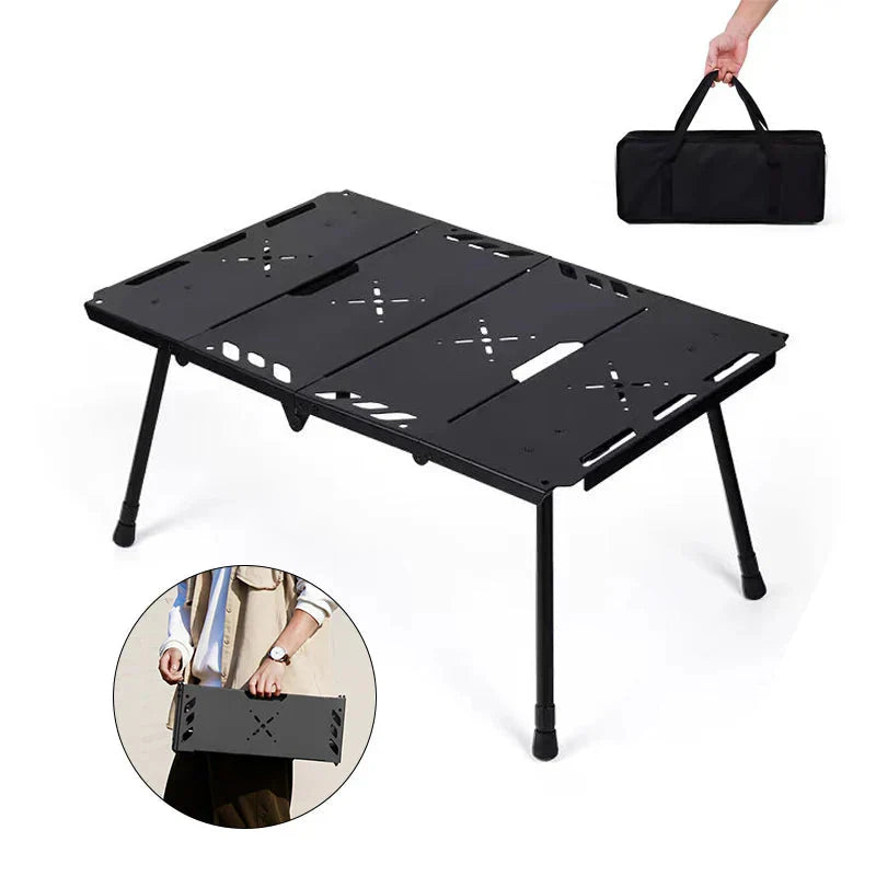 Tactical Folding Camping IGT-Compatible Table Black Camp Furniture - Tophatter Daily Deals