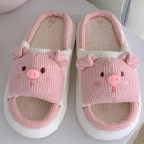 Pink Soft Cute Piggy Pattern Design Comfortable Home Slippers Slides Pig Animals - Tophatter Daily Deals