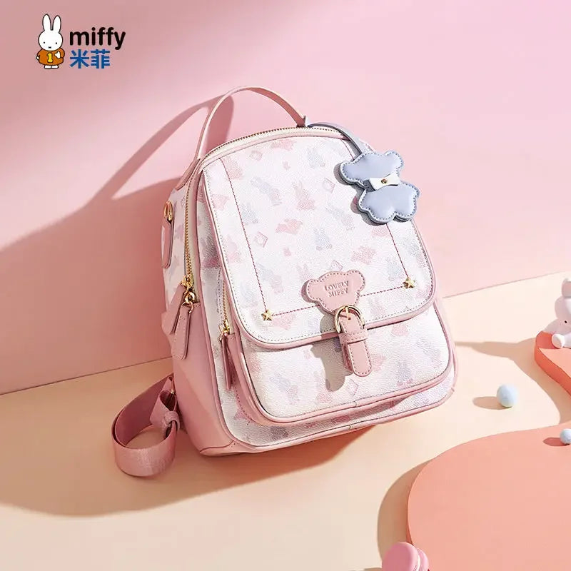Miffy PU Leather Kawaii Backpack Pink Animals - Tophatter Daily Deals