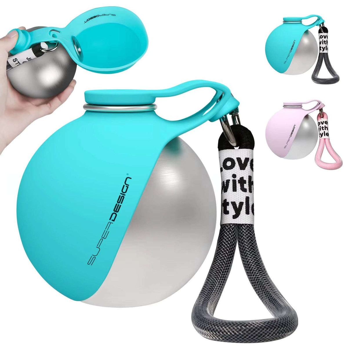 2-in-1 Portable Dog Water Bottle for Small Dogs - Leak-Proof Blue Dog Water Bottles - Tophatter Daily Deals