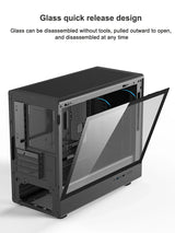 Mini ITX PC Case Tempered Glass 360mm Water Cooling - Tophatter Daily Deals