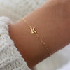 Initial Letter Bead Bracelet Thin Chain Minimalist Elegant - Tophatter Daily Deals