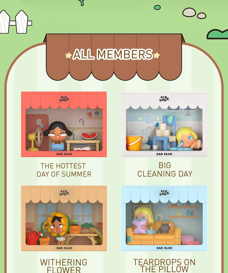 Genuine Pop Mart Crybaby Sad Club Series Figurine Scene Sets by Molly Flowers - Tophatter Daily Deals