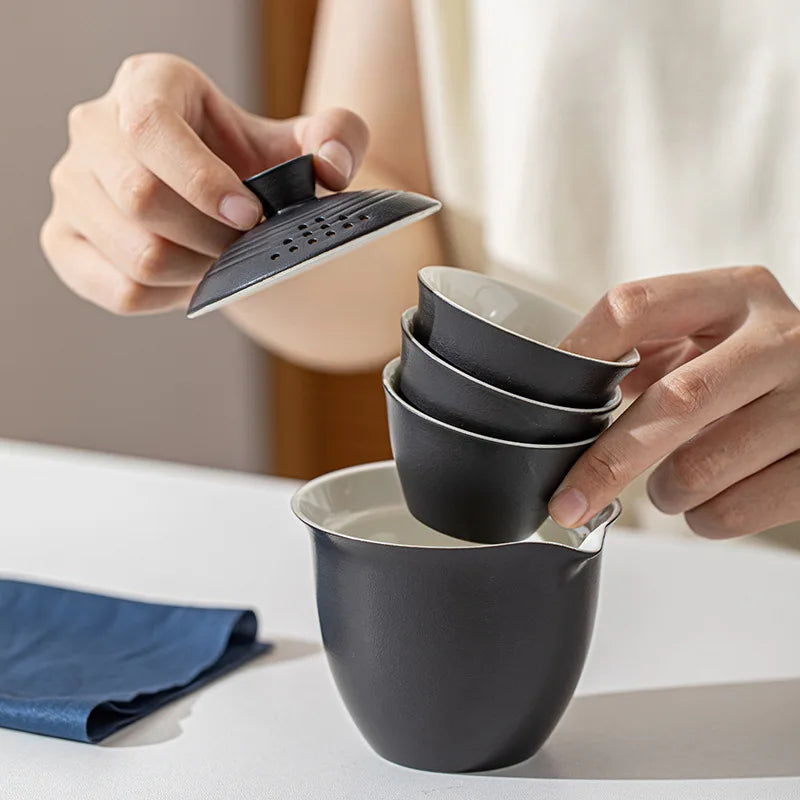 Portable Ceramic Travel Tea Set With Case Gift Kit - Tophatter Daily Deals