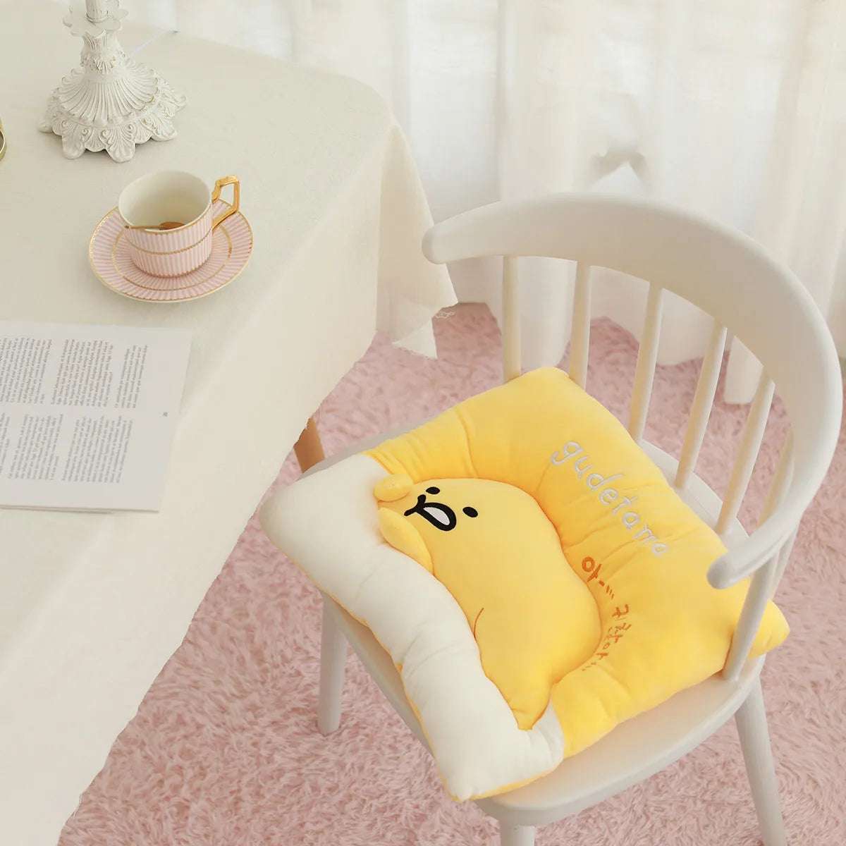 Sanrio Lazy Egg Gudetama Plush Pillow Cushion Chair Cover Food - Tophatter Daily Deals