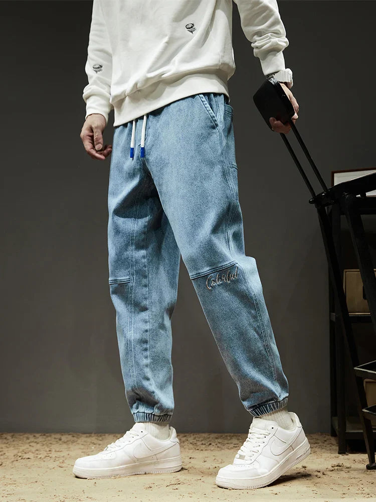 Lightweight Men’s Jogger Jeans - Baggy Tapered Cotton Blend - Tophatter Daily Deals