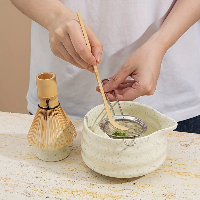 Matcha Set Spotted Green Ceramic 5Pc Japanese Tea Gift - Tophatter Daily Deals