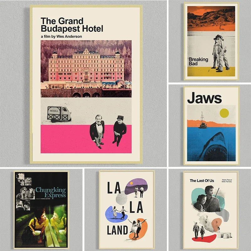 Retro Movie Poster Canvas Collage Mid Century Wall Art - Tophatter Daily Deals