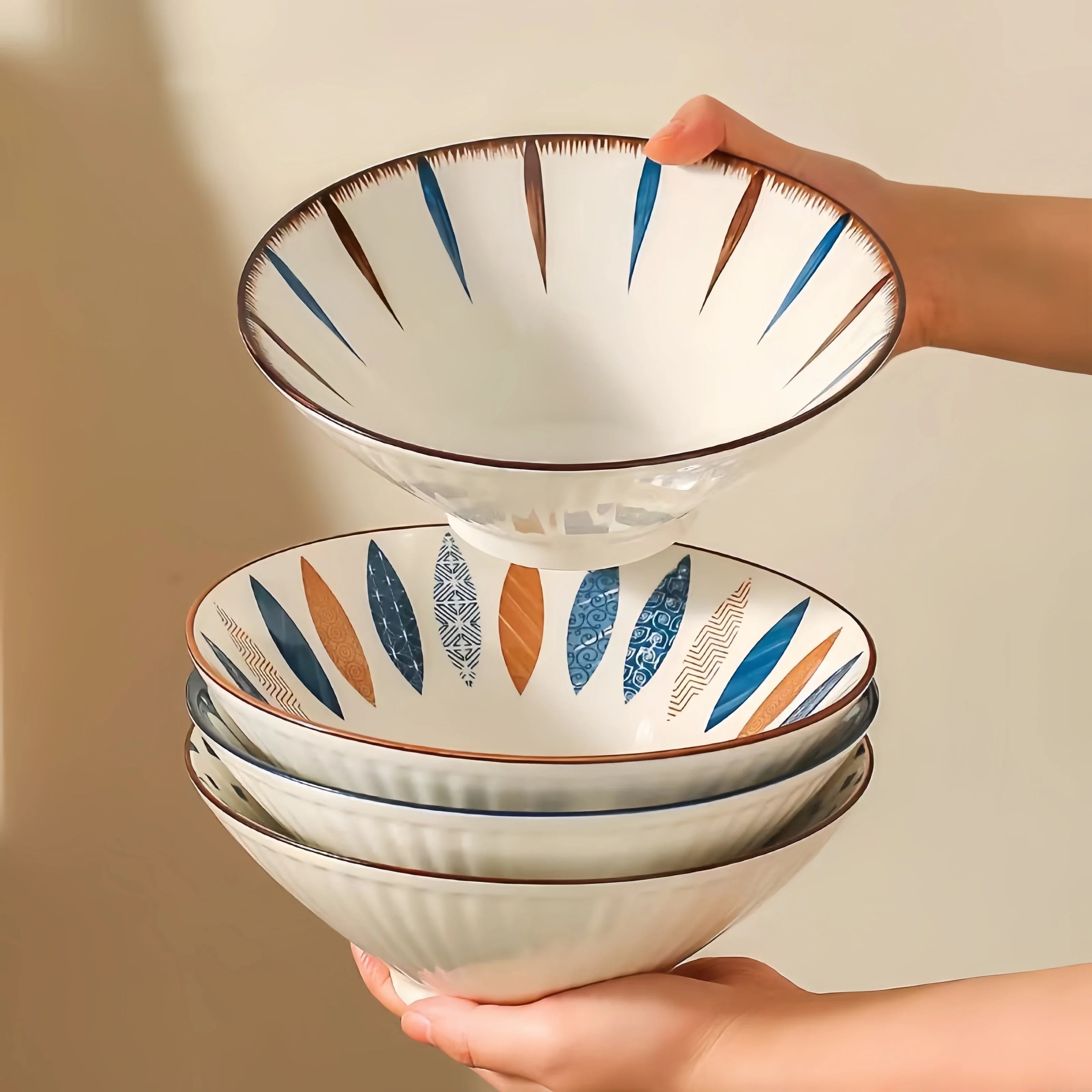 Ramen Bowl 8 Inch Porcelain Japanese Noodle Bowl Large - Tophatter Daily Deals