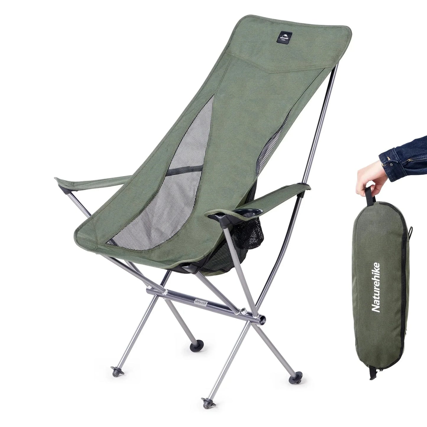 Ultralight Folding Camping Chair Widened Green Camp Furniture - Tophatter Daily Deals