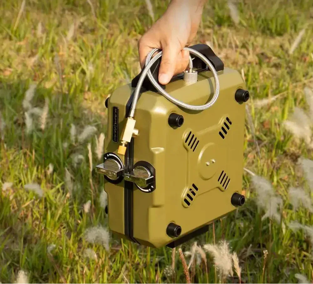 Double Burner Camping Stove High Firepower Gas Green Camp Cooking - Tophatter Daily Deals