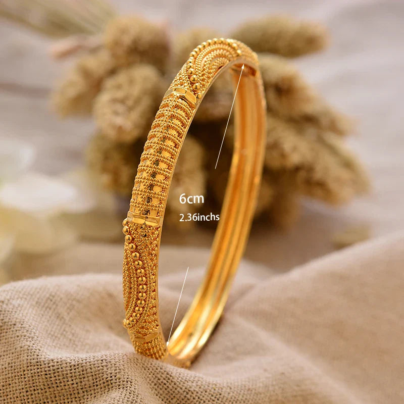 Gold Plated Bangles Luxury Arabic Wedding Bracelet - Tophatter Daily Deals
