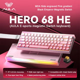 Mechanical Gaming Keyboard 68 Key RGB Compact Esports Pink side engraved - Tophatter Daily Deals