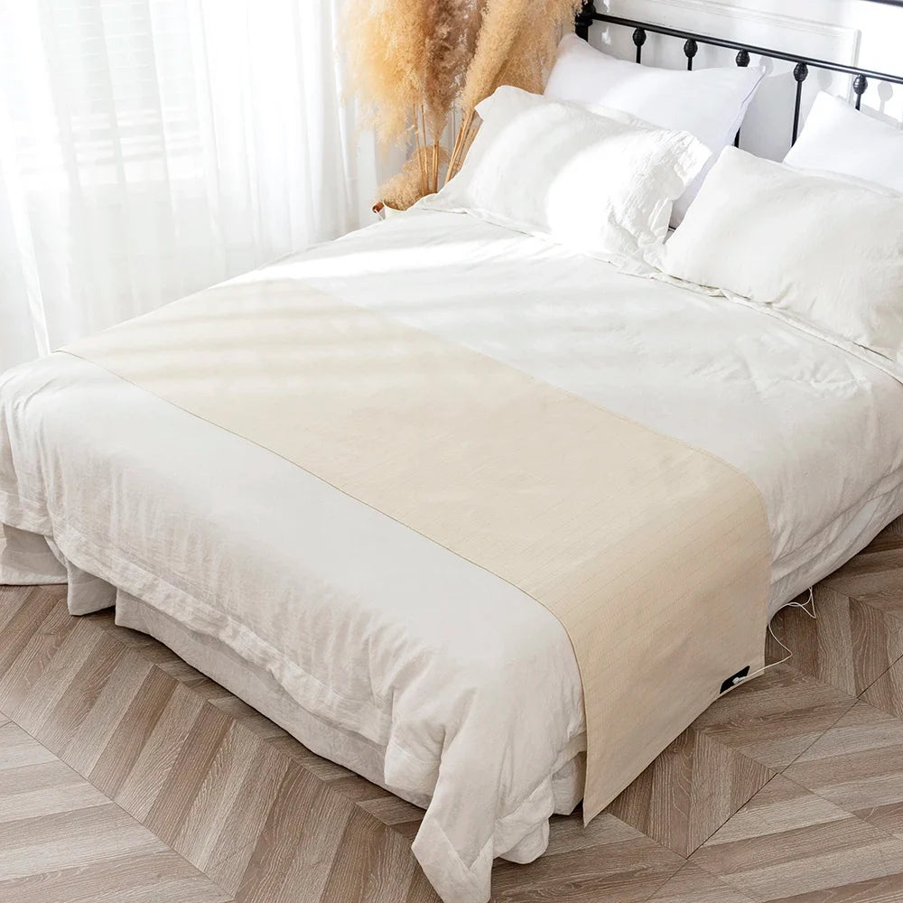 Grounding Earthing Bed Sheet With 4m Conductive Cable White 260cmx59cm - Tophatter Daily Deals