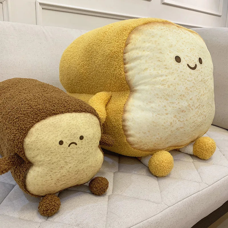 Happy and Sad Face Toast Bread Plushie Food - Tophatter Daily Deals