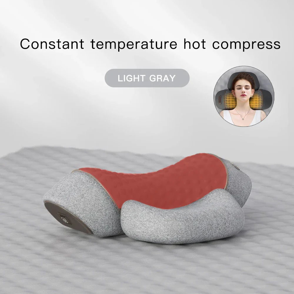 Neck Massage Pillow Heating Vibration Memory Foam Support LGy Heating - Tophatter Daily Deals