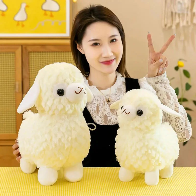 White Alpaca Sheep Llama Stuffed Plush Toy Animals - Tophatter Daily Deals