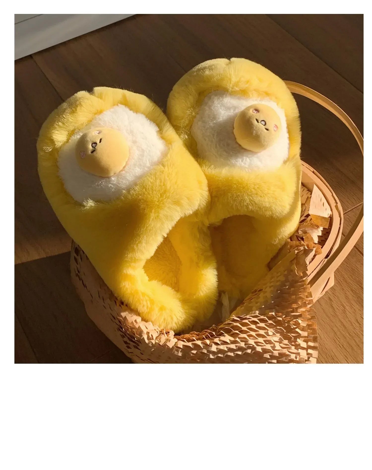 Sanrio Gudetama Cute Soft Fluffy Home Slippers Warm Plush Shoes Food - Tophatter Daily Deals