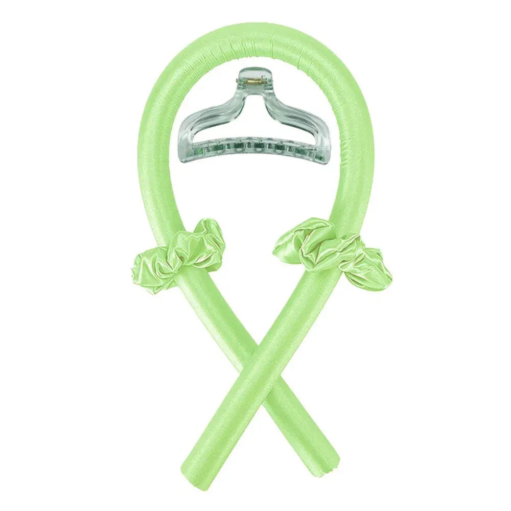 Heatless Curling Rod Headband No Heat Silk Curls Ribbon Hair Rollers Sleeping Soft Headband Lazy Hair Curlers Hair Styling Tools Shiny Green with Cli CHINA - Tophatter Daily Deals