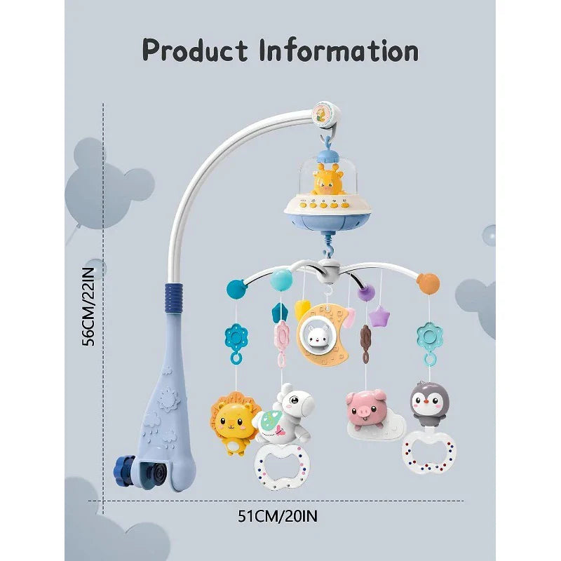Crib Mobile Remote Music Light Newborn Sensory Toys - Tophatter Daily Deals