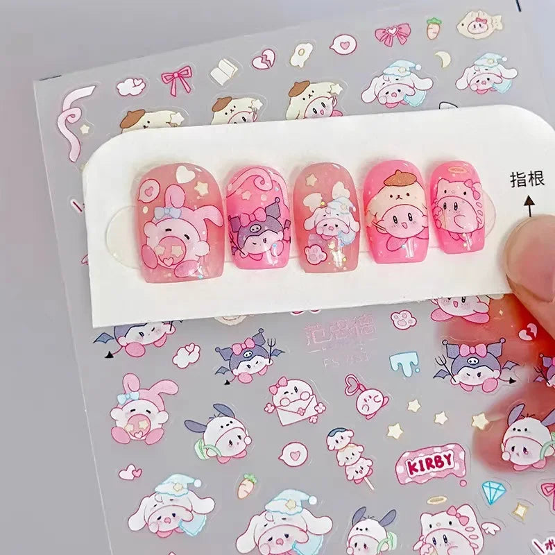 Kirby Waterproof Embossed Decorative Stickers Anime - Tophatter Daily Deals