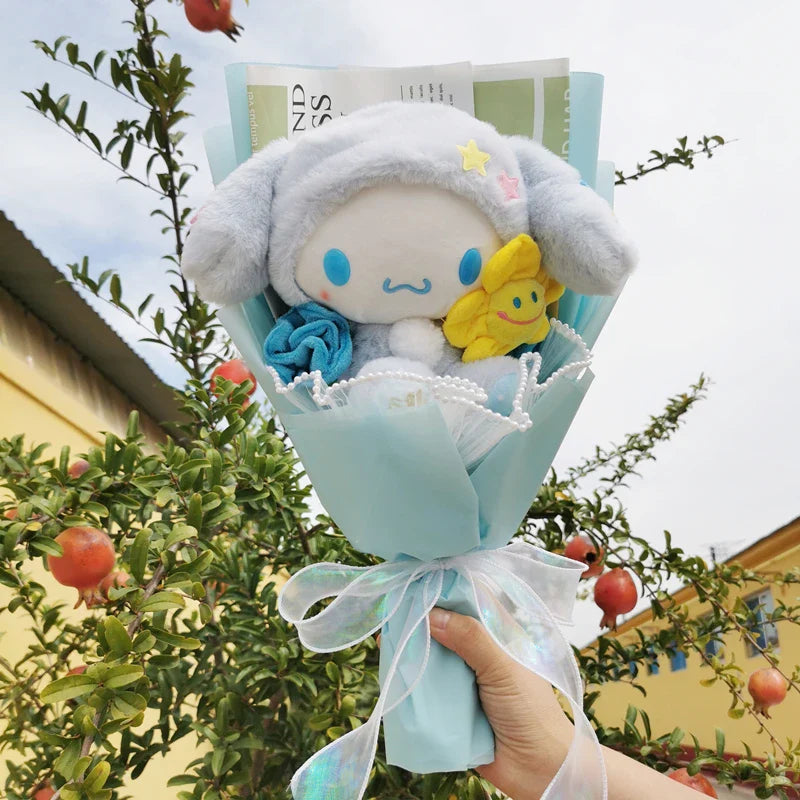 Sanrio Kuromi Cinnamoroll My Melody Hello Kitty Plush Bouquet Cinnamoroll (Blue x Yellow) Flowers - Tophatter Daily Deals