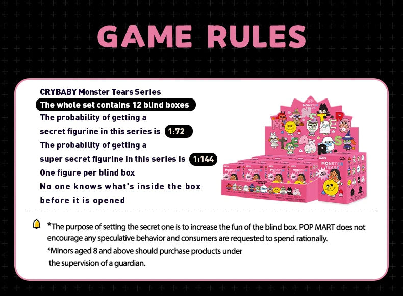 Genuine Pop Mart Crybaby Monster Tears Series Figurines Blind Box Animals - Tophatter Daily Deals