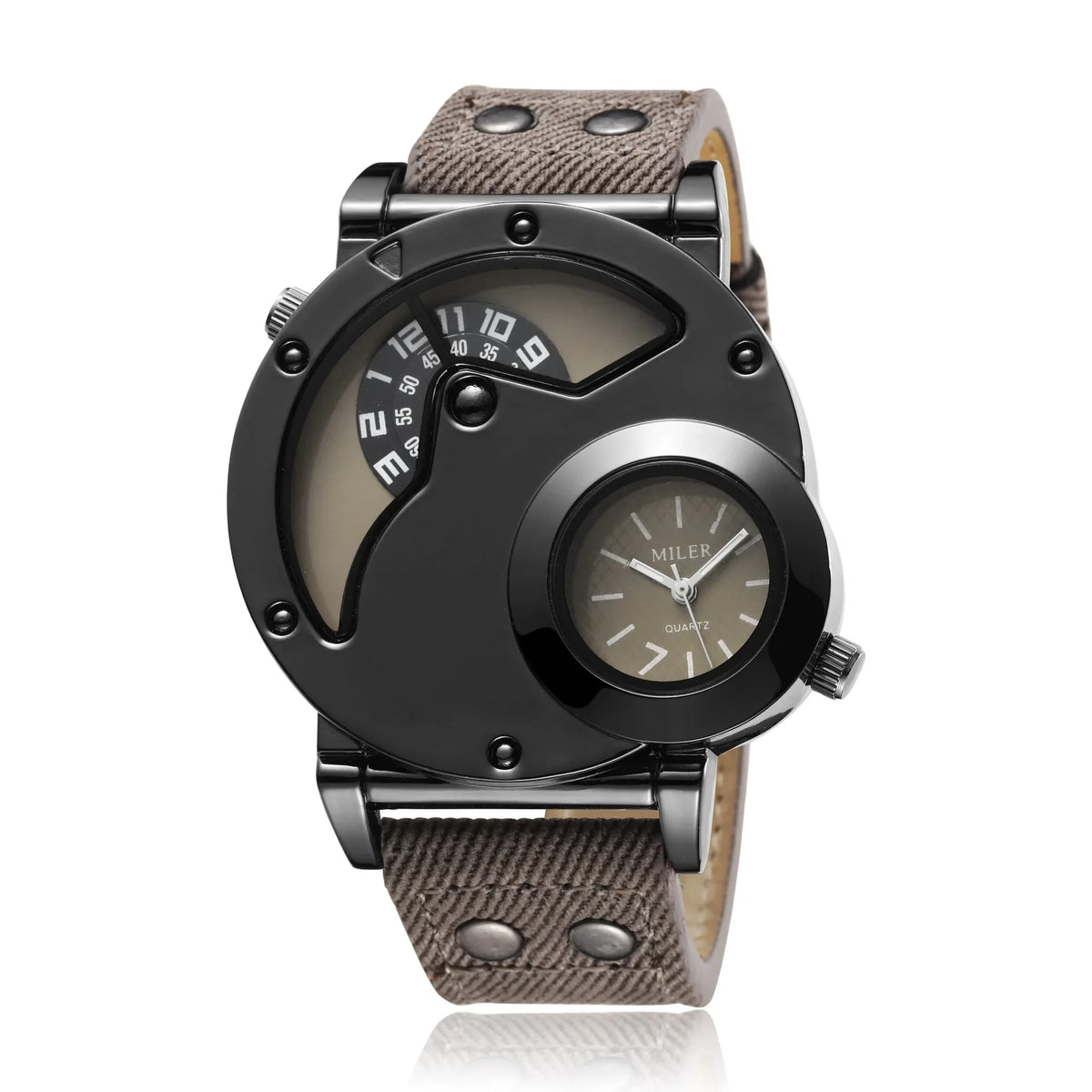 Quartz Sport Watch With Fabric Strap Irregular Alloy Case - Tophatter Daily Deals