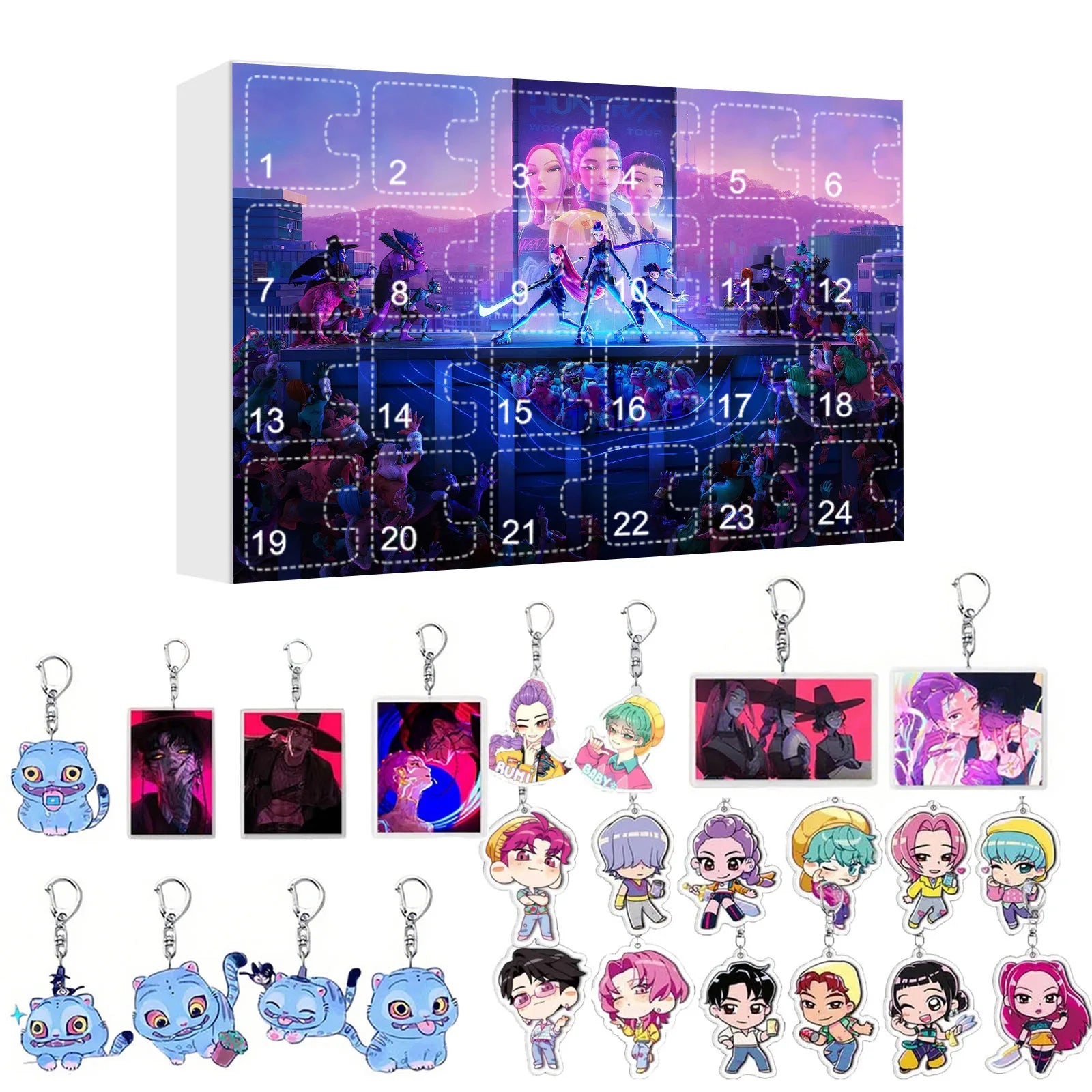 Kpop Advent Calendar 24 Day Demon Hunters Keychain Gift 24 - Tophatter Daily Deals