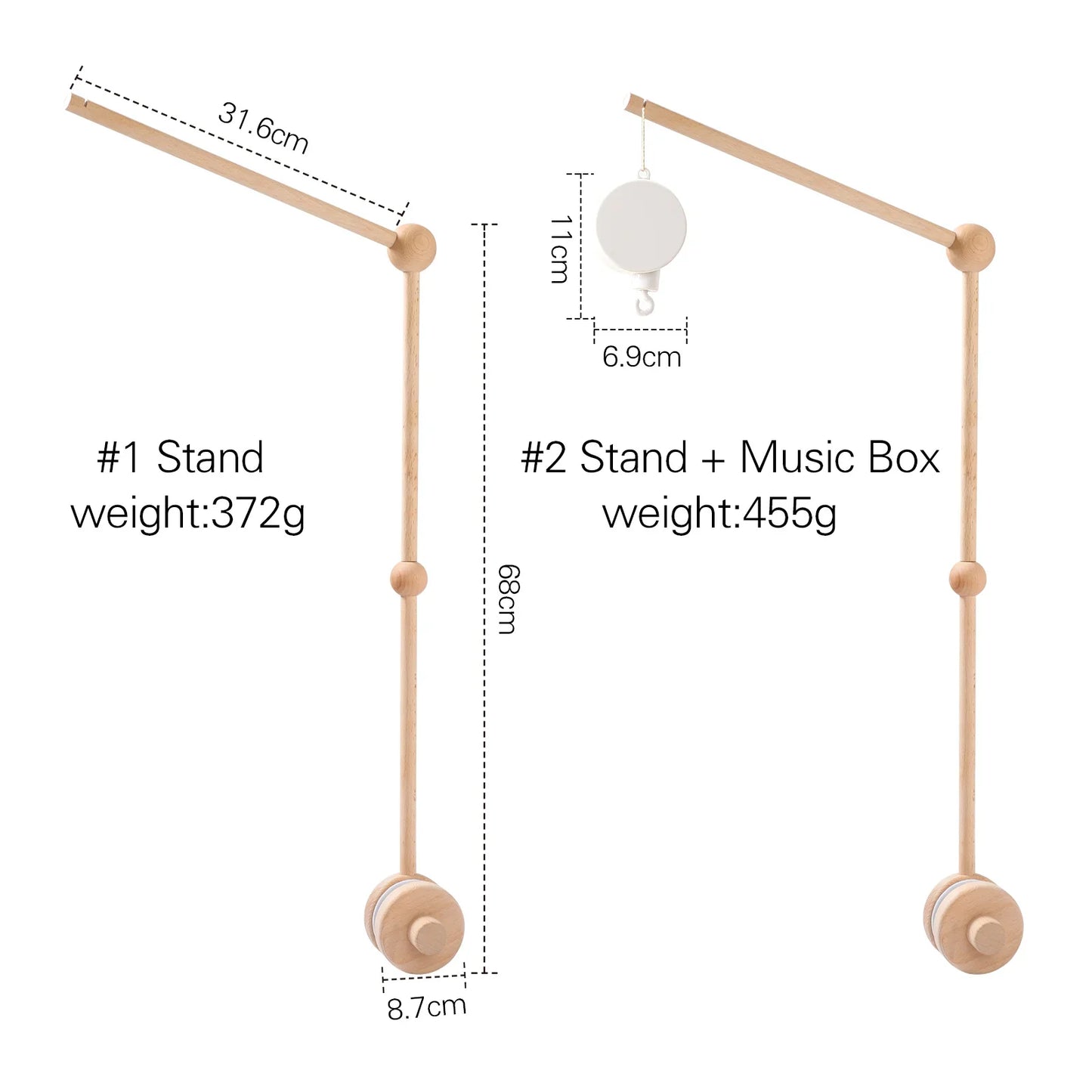 Baby Crib Mobile Wooden Nursery Newborn Sensory Toys - Tophatter Daily Deals