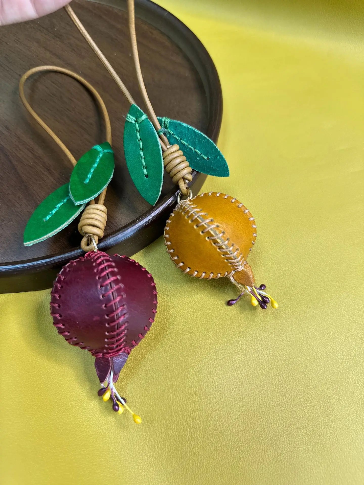 Pomegranate Leather Charm Keychain Bag And Car Decor - Tophatter Daily Deals