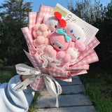 Sanrio Friends Mixed Plush Bouquet My Melody Kuromi Cinnamoroll Hello Kitty My Melody x Cinnamoroll x Hello Kitty x Pink Flowers - Tophatter Daily Deals