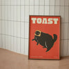 Black Cat Wall Art Red Orange Canvas Print Waterproof 01 - Tophatter Daily Deals