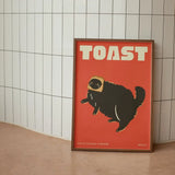 Black Cat Wall Art Red Orange Canvas Print Waterproof 01 - Tophatter Daily Deals