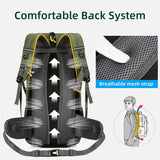 50L Waterproof Travel Backpack Rucksack Black Backpacks - Tophatter Daily Deals
