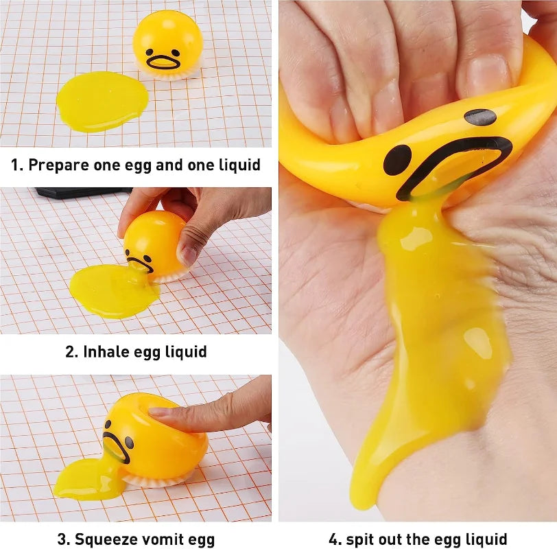 Stress Relief Egg Yolk Squeeze Toy Vomit Gag Funny Gift - Tophatter Daily Deals
