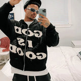 Oversized Unisex Zip-Up Hoodie - Boxy Cut, Knit, Street - Tophatter Daily Deals