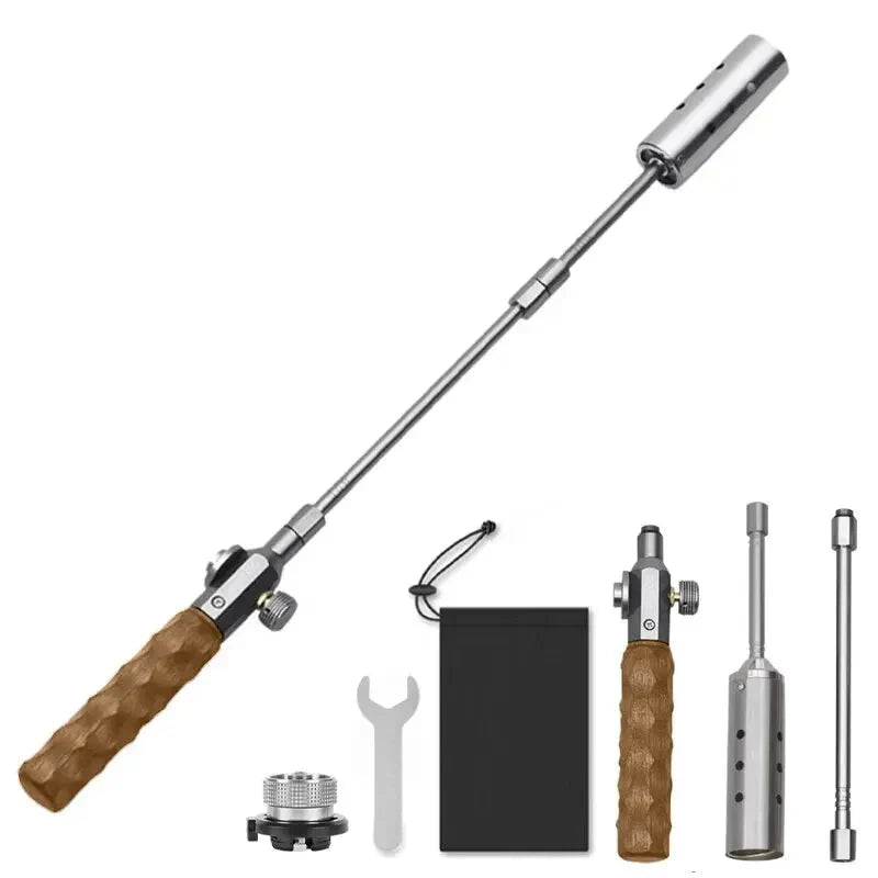 Three-Stage Outdoor Gas Burner Torch Silver Camp Cooking - Tophatter Daily Deals