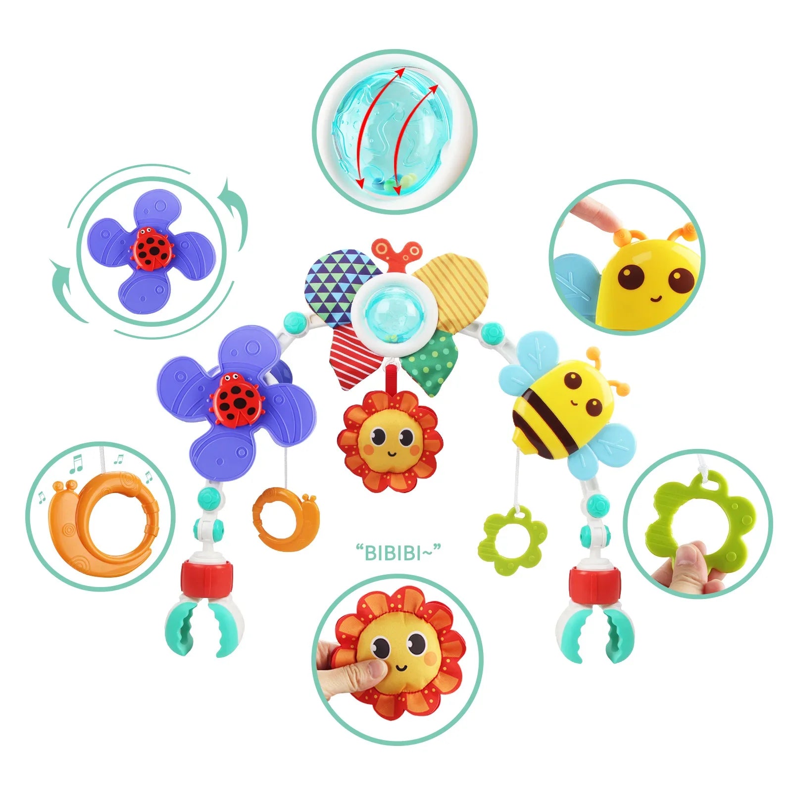 Stroller Activity Arch Toy Newborn Sensory Toys Fine Motor - Tophatter Daily Deals