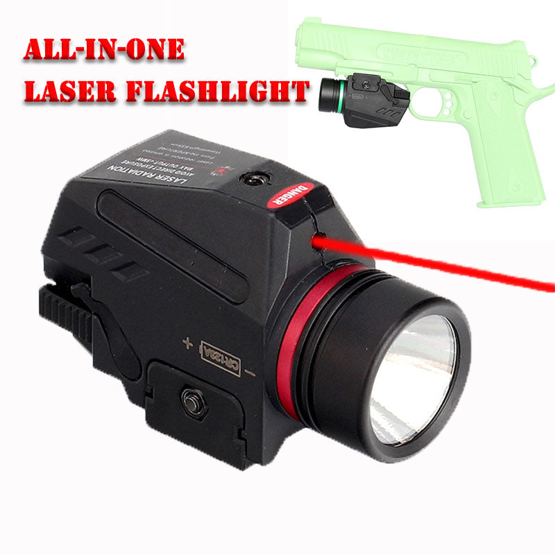 LED Flashlight Red Green Laser Sight - Tophatter Daily Deals
