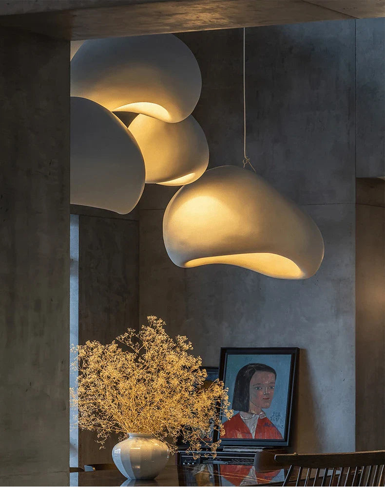 Japandi Pendant Ceiling Lamps Nordic Wabi Sabi LED Dining Room - Tophatter Daily Deals