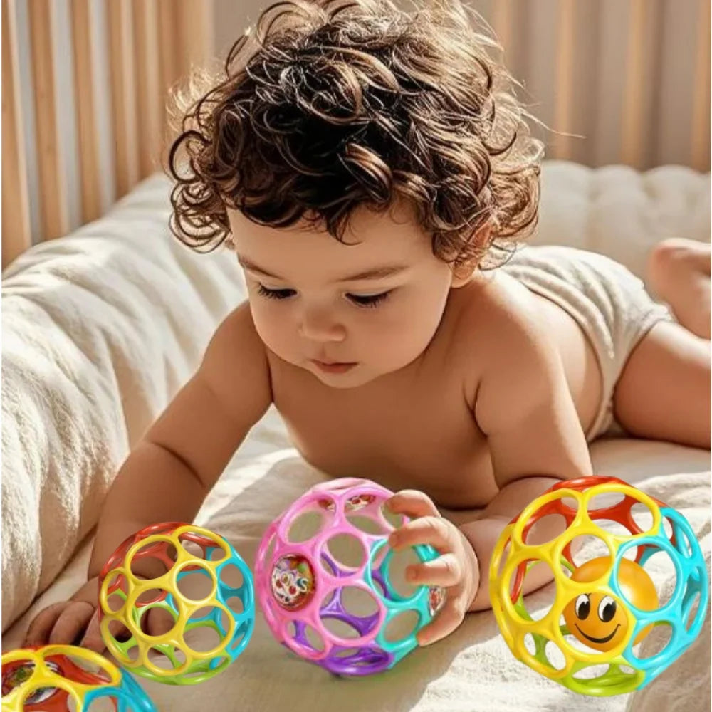 Baby Rattle Teether Ball Newborn Sensory Toys Soft Safe - Tophatter Daily Deals
