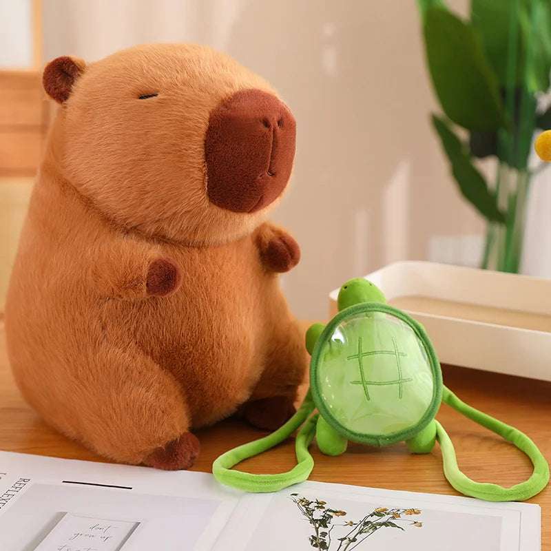 Kawaii Snack Attack: Hamburger Capybara Dog Pig Capibaras Pizza Bubble Tea Cushion Plush Turtle Backpack Animals - Tophatter Daily Deals