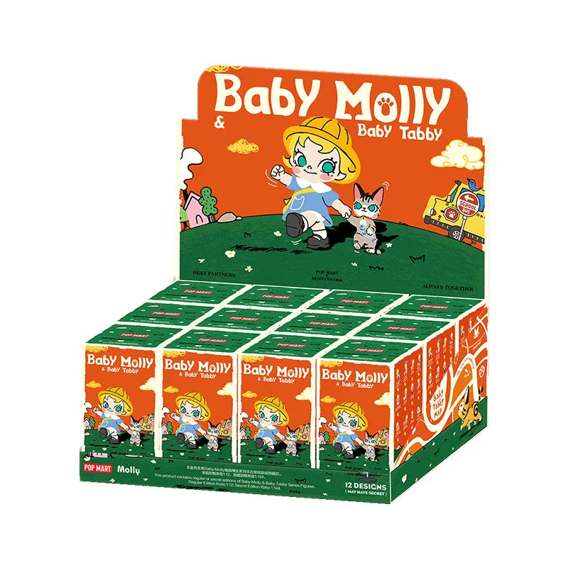 Genuine Pop Mart Baby Molly & Baby Tabby Series Blind Box Figures Full Set of 12 Boxes Animals - Tophatter Daily Deals